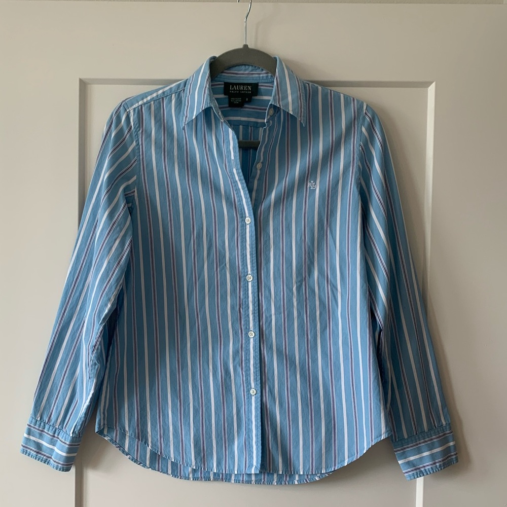 LAUREN Ralph Lauren Button Down Blue Shirt Size S
